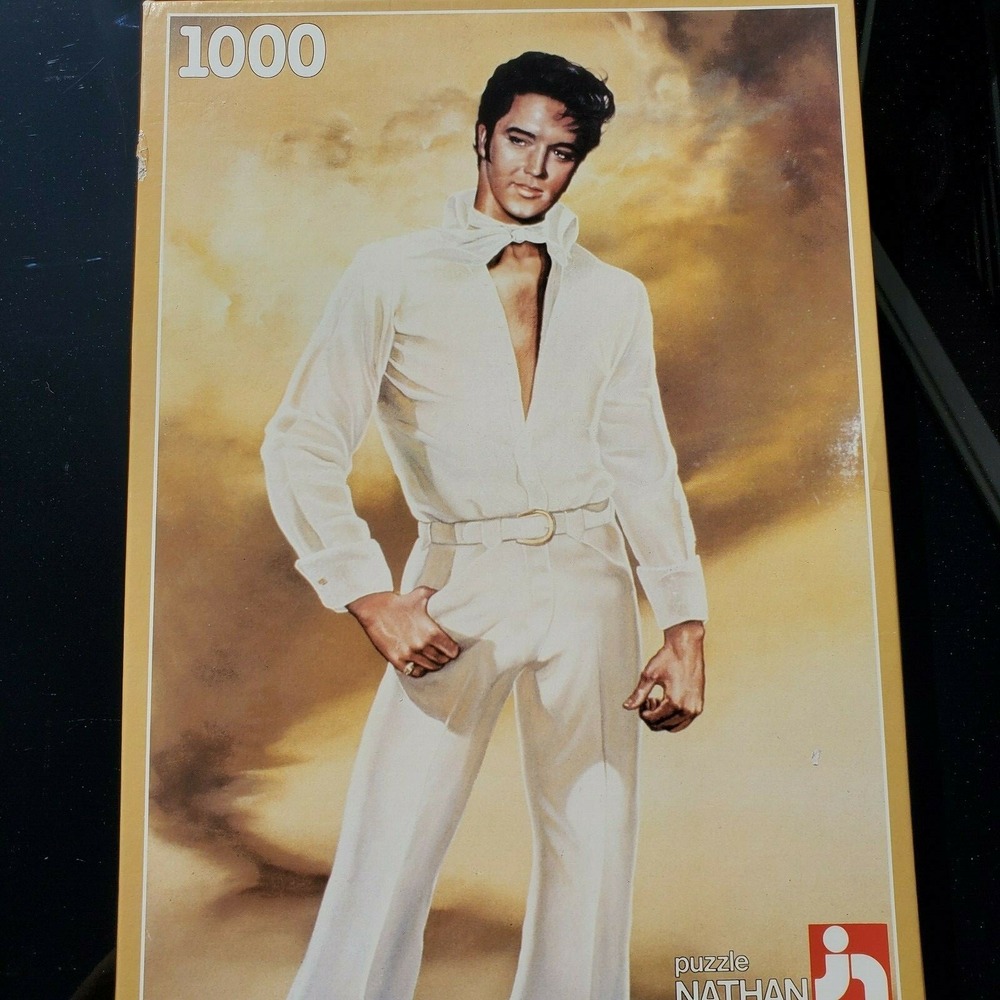 Vtg 1985 Elvis Presley 1000 Piece Jigsaw Puzzle by Nathan Numbered Certificate